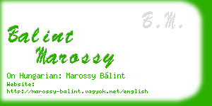 balint marossy business card