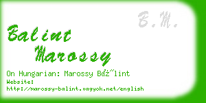 balint marossy business card
